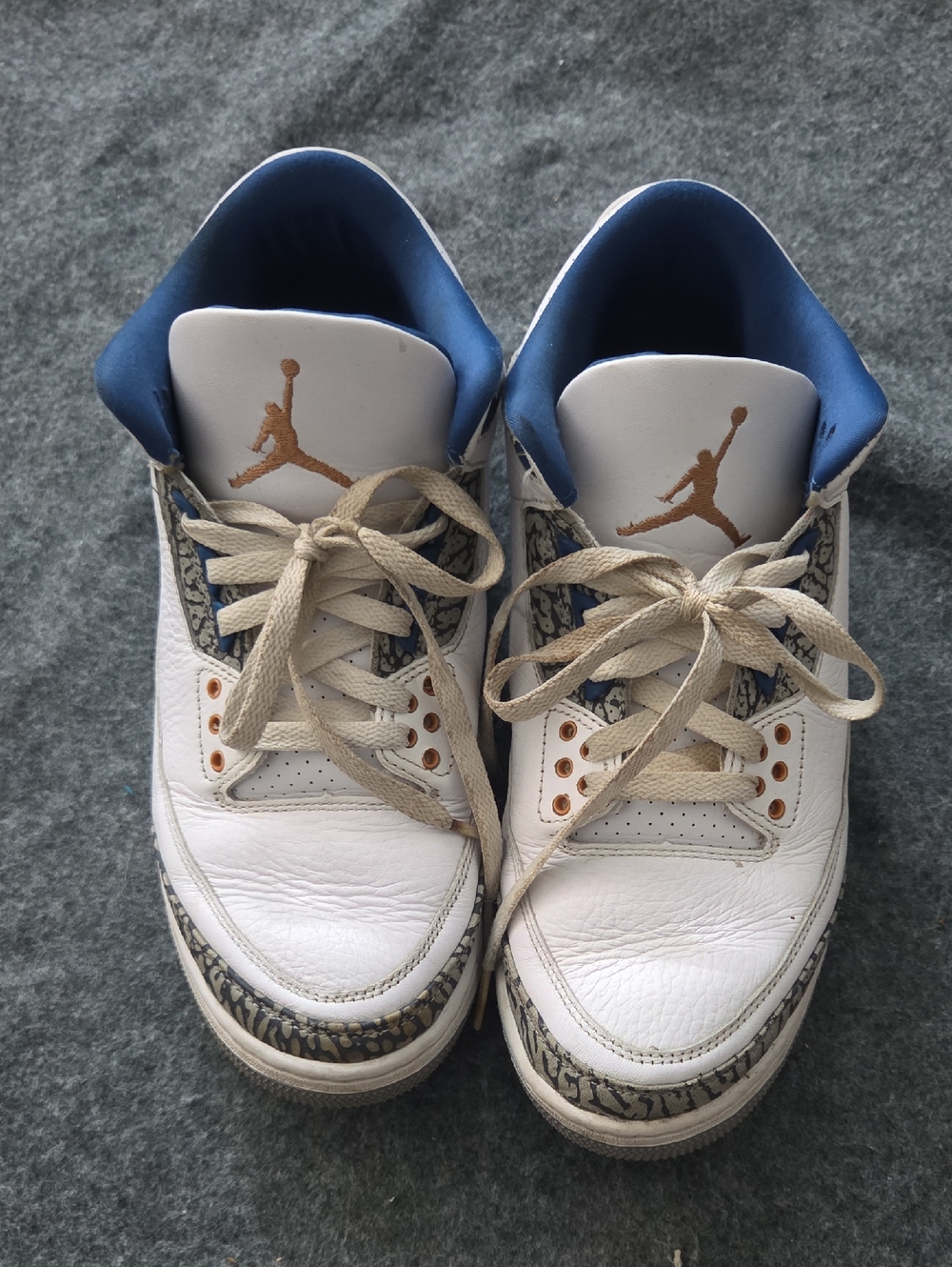 Jordan White Blue Gold Low-Top Sneakers